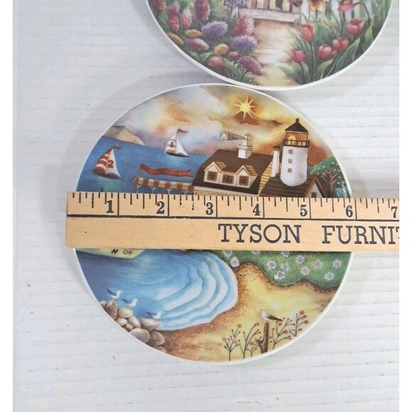 Lot of 3 Decorative 6" Plates Folk Art Country Kitchen Wall Hanging Set Decor - Picture 2 of 4